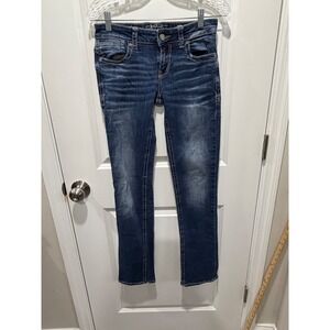 Buckle Black Womens Straight Leg Jeans Fit No 87 Dark Wash Blue 26x32